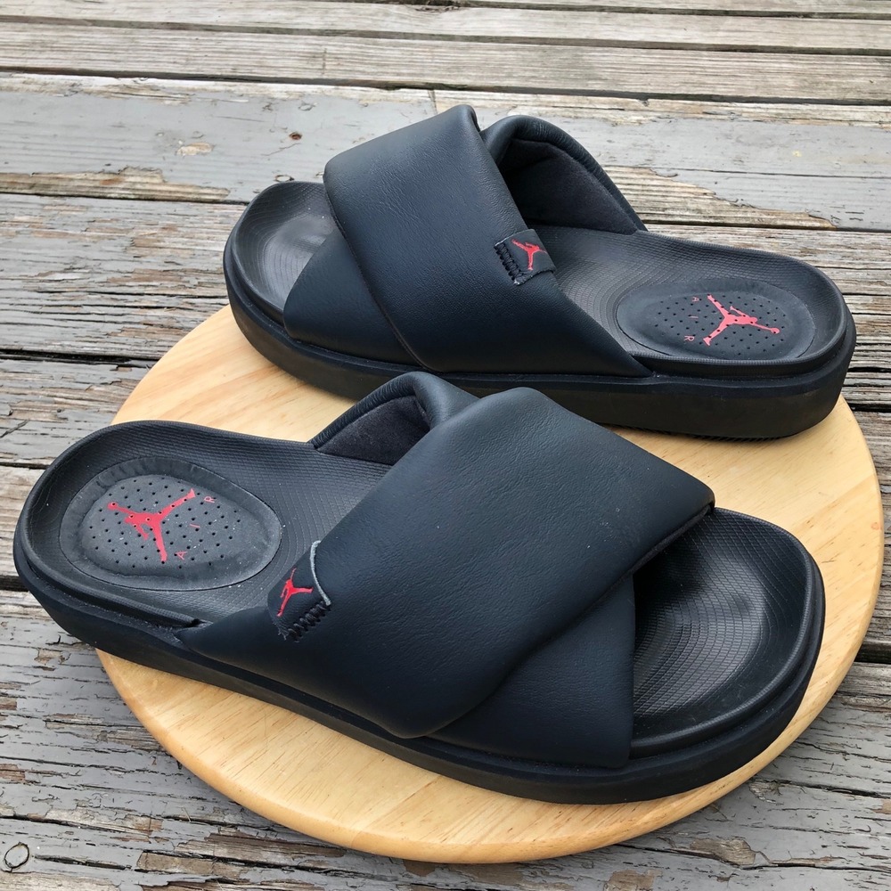 Jordan Black Slides Women 11 (Men 12.5) Sophia Platform DO8863 Crisscross Straps - Picture 12 of 12
